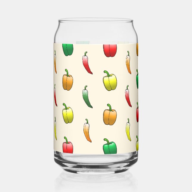 Bell Peppers and Long Sweet Peppers Can Glass (Front)