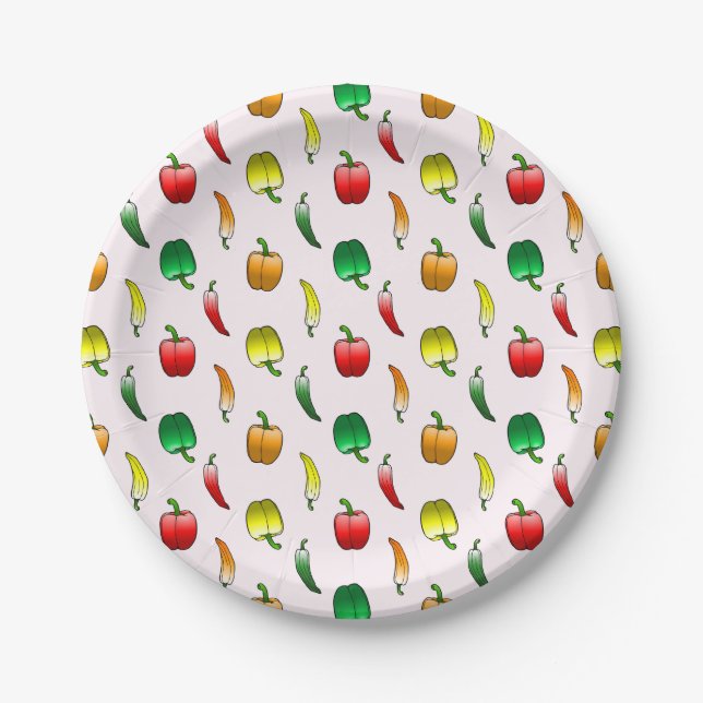 Bell Peppers and Long Sweet Peppers Paper Plate (Front)