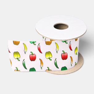 Bell Peppers and Sweet Long Peppers Satin Ribbon