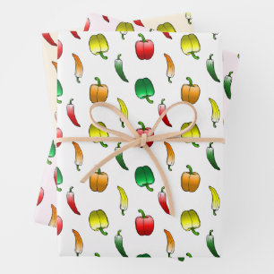 Bell Peppers and Sweet Long Peppers Wrapping Paper Sheet