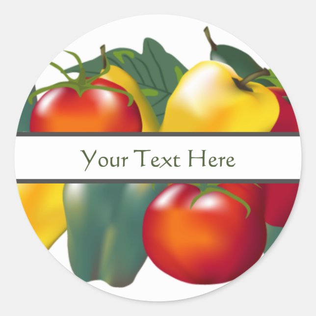 Bell Peppers and Tomatoes Classic Round Sticker (Front)