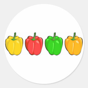 Bell Peppers Classic Round Sticker