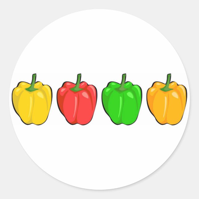 Bell Peppers Classic Round Sticker (Front)