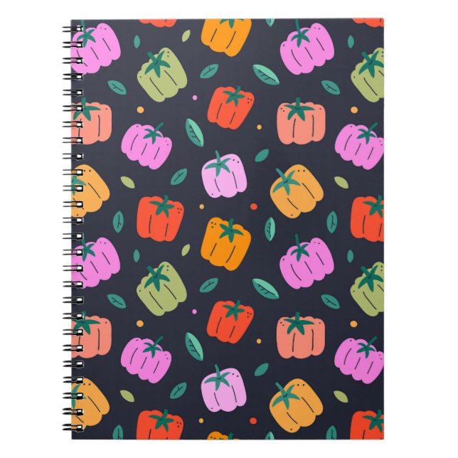 Bell Peppers Hand Drawn Vegetable Notebook (Front)