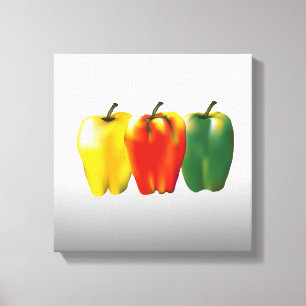 Bell Peppers Kitchen Food Art Canvas Print