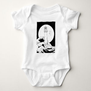 Bell Rock lighthouse fully moon Baby Bodysuit