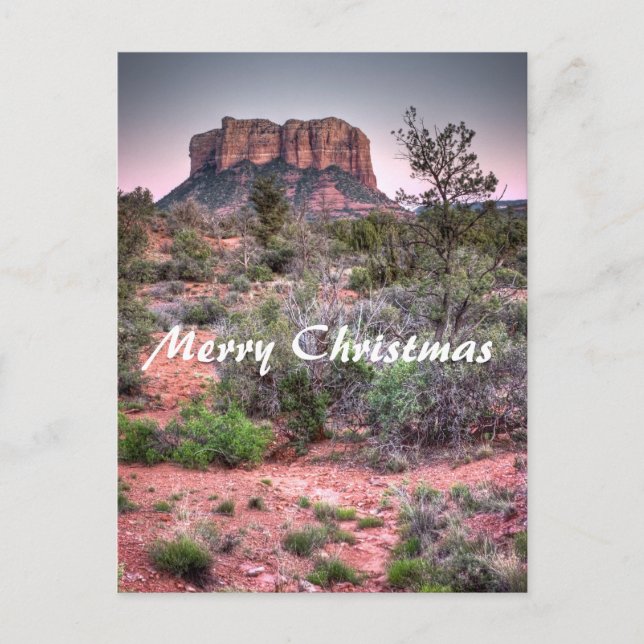 Bell rock Sedona, Arizona. Merry Christmas Holiday Postcard (Front)