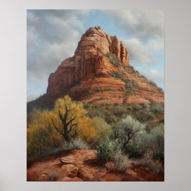 Bell Rock Sedona Arizona Painting Art Print Poster (Front)