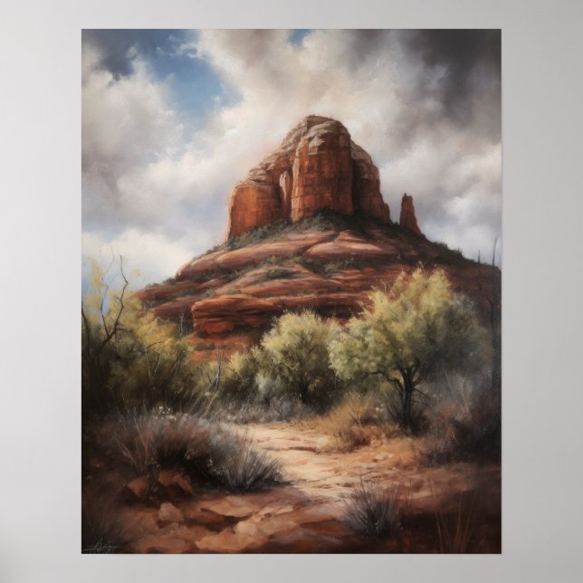 Bell Rock Sedona Arizona Painting Art Print Poster (Front)