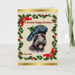 Bell Scottie Dog Personalised Xmas Card