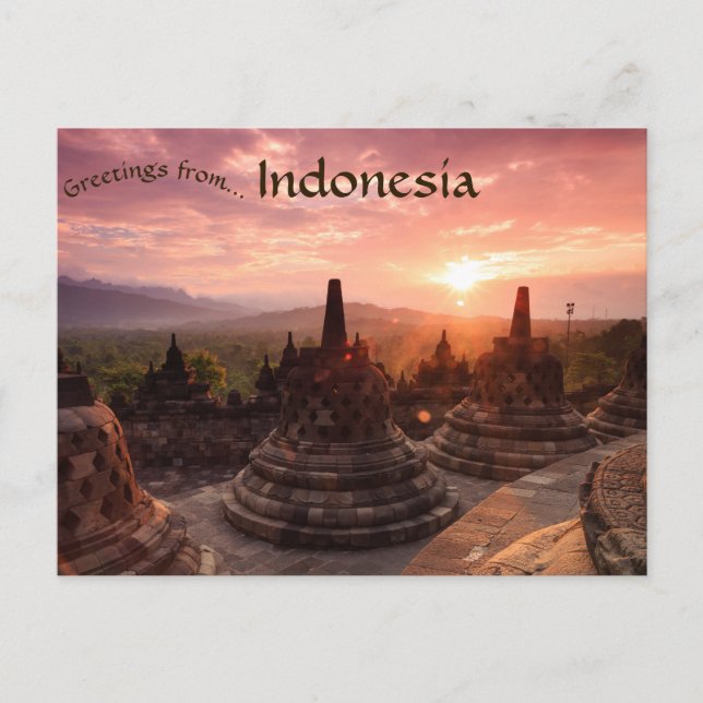 Bell Shaped Stupas in Borobudur Indonesia Postcard (Front)