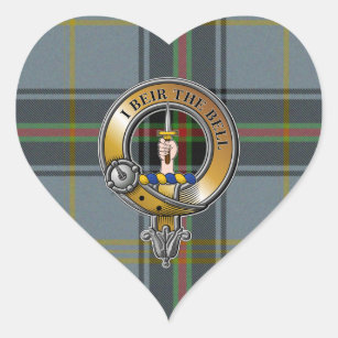 Bell Tartan & Badge Heart Sticker