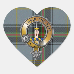 Bell Tartan & Badge Heart Sticker
