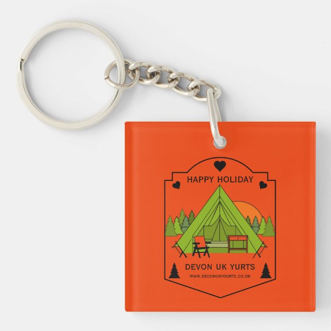 Bell Tent Glamping Business Key Ring (Front)