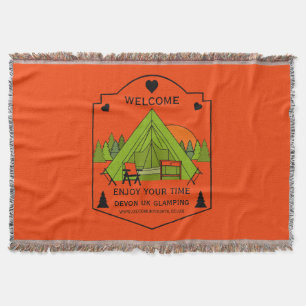 Bell Tent Glamping Business Throw Blanket