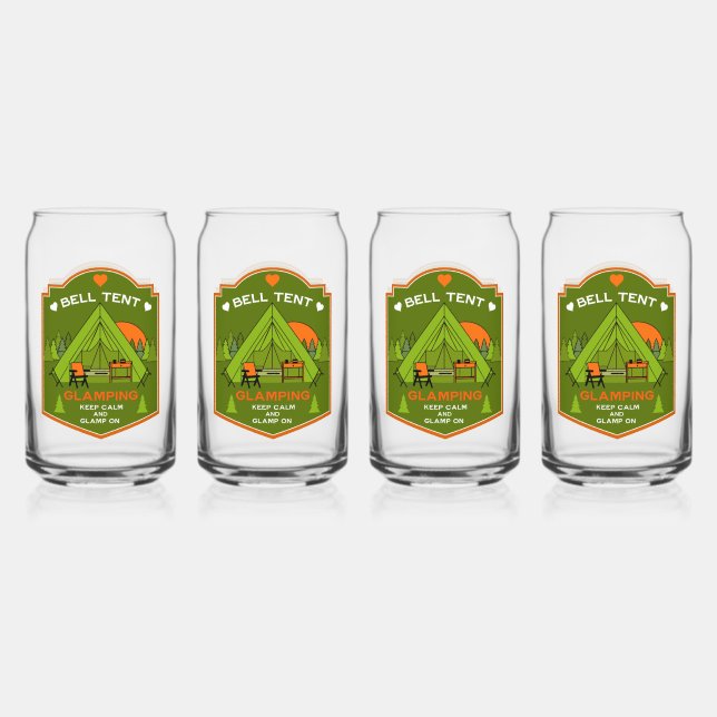 Bell Tent Glamping Can Glass (Front)