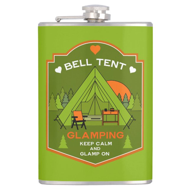 Bell Tent Glamping Hip Flask (Front)