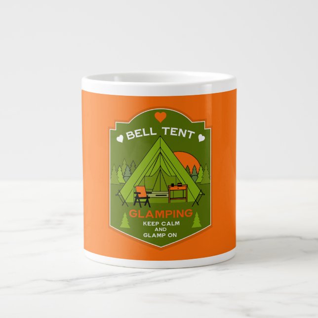 Bell Tent Glamping Large Coffee Mug (Front)