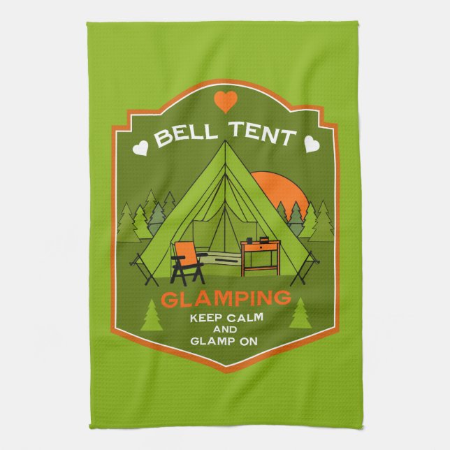 Bell Tent Glamping Tea Towel (Vertical)