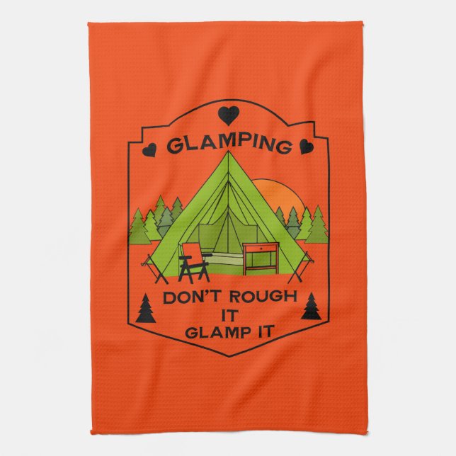 Bell Tent Glamping Tea Towel (Vertical)