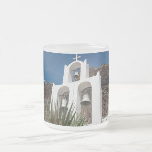 Bell tower frosted glass coffee mug