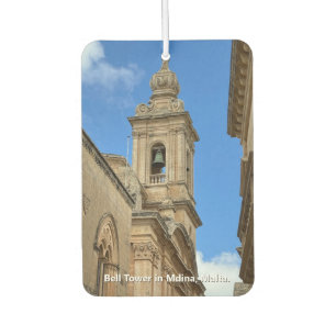 Bell Tower in Mdina, Malta. Car Air Freshener