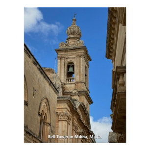 Bell Tower in Mdina, Malta. Poster
