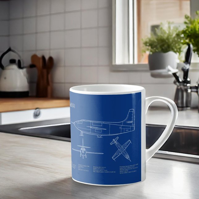 Bell X-1 - Aeroplane Blueprint Plans AD Coffee Mug (Creator Uploaded)
