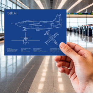 Bell X-1 - Aeroplane Blueprint Plans AD Postcard