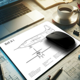Bell X-1 - Aeroplane Blueprint Plans BD Mouse Mat