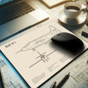 Bell X-1 - Aeroplane Blueprint Plans SD Mouse Mat