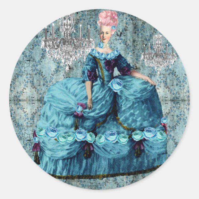Bella Blue Marie Antoinette Sticker Seal (Front)