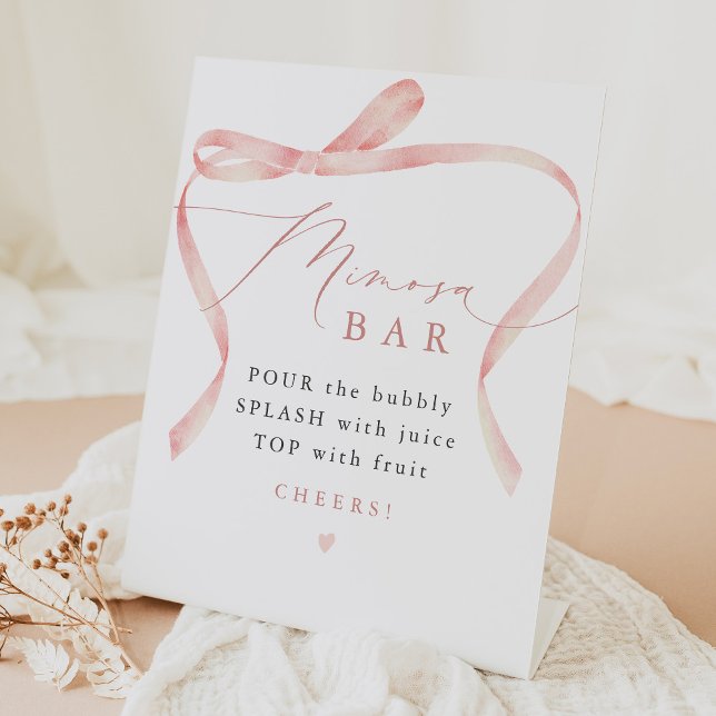 BELLA Blush Bow She's Tying the Knot Mimosa Bar Pedestal Sign (Creator Uploaded)