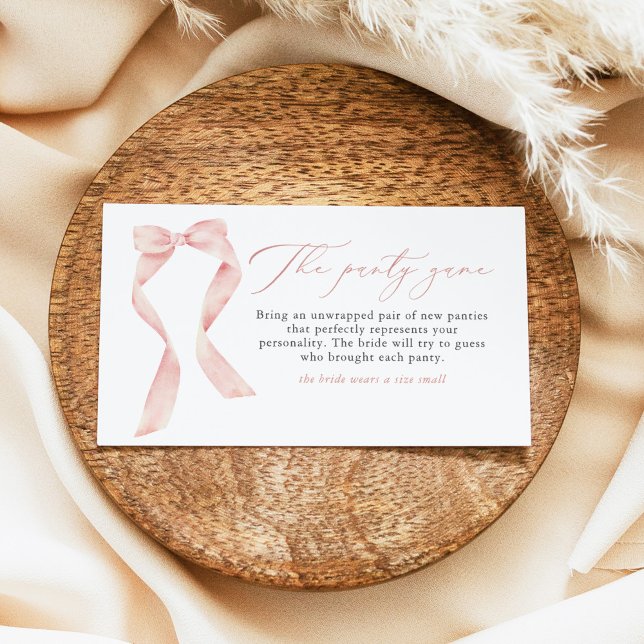 BELLA Blush Bow She's Tying the Knot Panty Game Business Card (Creator Uploaded)