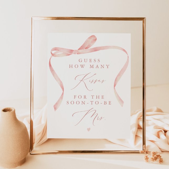 BELLA Blush Bow Tying the Knot Kisses for Mrs Poster (Creator Uploaded)