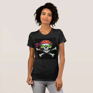 Bella+Canvas Neon Green Pirate Skull T-Shirt