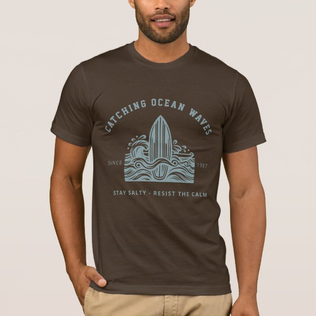 Bella Canvas Vintage Surfboard & Wave T-Shirt (Front)