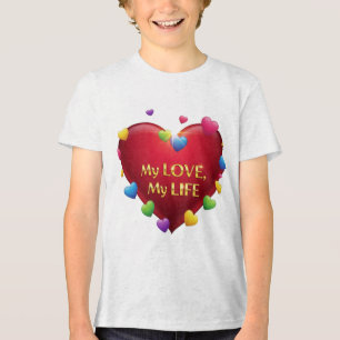 Bella+Canvas Youth 'My Love My Life' T-Shirt with  Tri-Blend Shirt