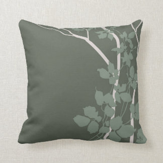 Bella Cherry Blossoms | grey dark sage jade mist Cushion