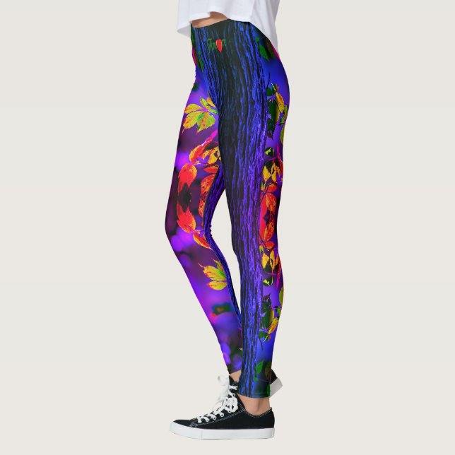 BELLA DONNA! - Purple Leaves Leggings (Left)