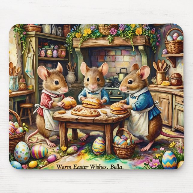 BELLA ~ EASTER Mice ~ Easter Eggs ~ Mouse Mat (Front)