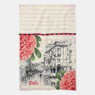 Bella Italy Peony Tea Towel