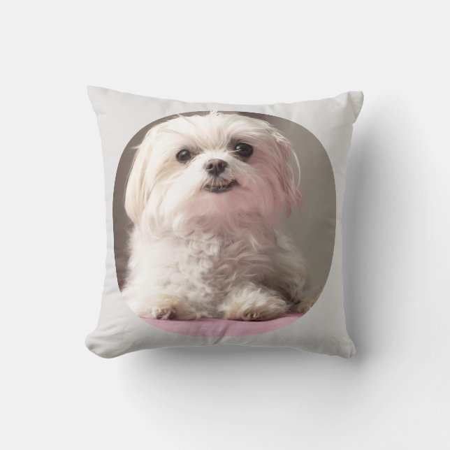 Bella Let's Go See Maltese Pillow (Front)