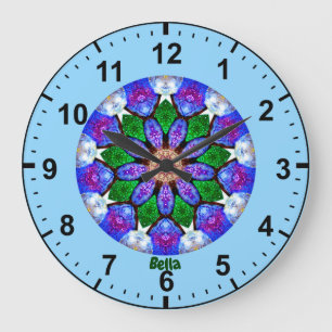 BELLA ~ Painted Shells Fractal ~  Large Clock