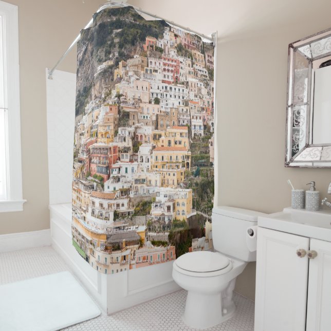 Bella Positano #6 #travel #wall #art  Shower Curtain (In Situ)