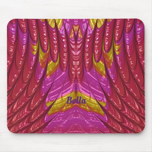 BELLA ~ Pretty 3D Pattern ~ Personalized  Mouse Mat (Front)