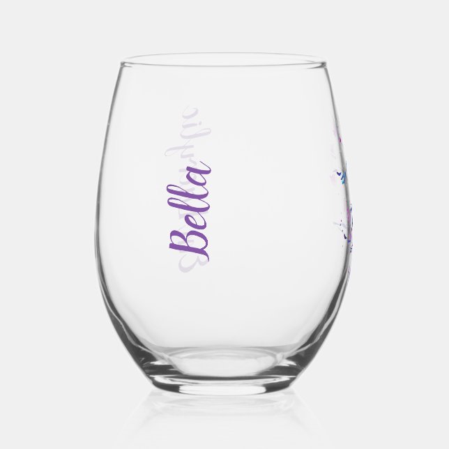 bella stemless wine glass (Front)