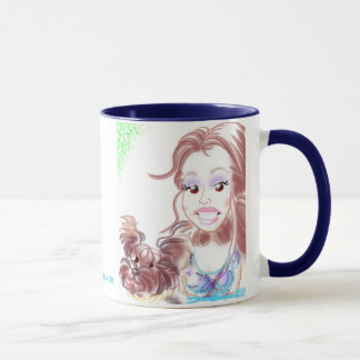 Bella the Crazy Yorkie Baby Caricature Mug 2017