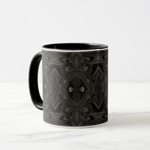 Belladonna Abstract Black and Grey Fluid Art Mug