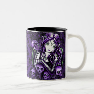 "Belladonna" Gothic Purple Skull Faerie Mug